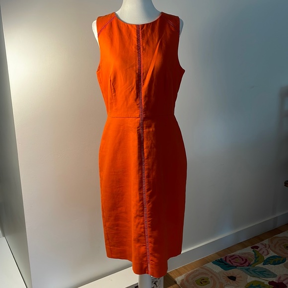 J.CREW Suiting DressClassic Orange Sleeveless Fitted fully lined Dress in Size 8 - Picture 1 of 13